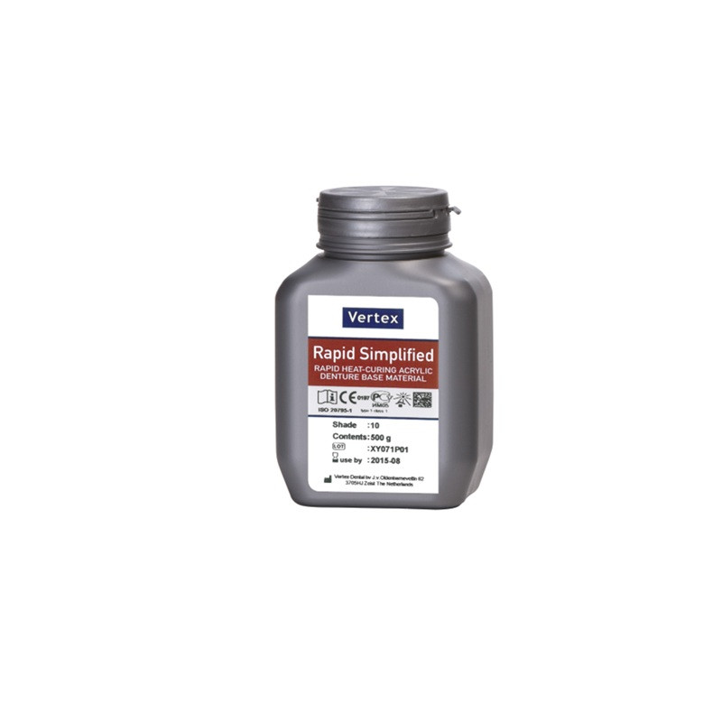 Vertex Rapid Simplified прах 500g - топлополимеризираща пластмаса за протези